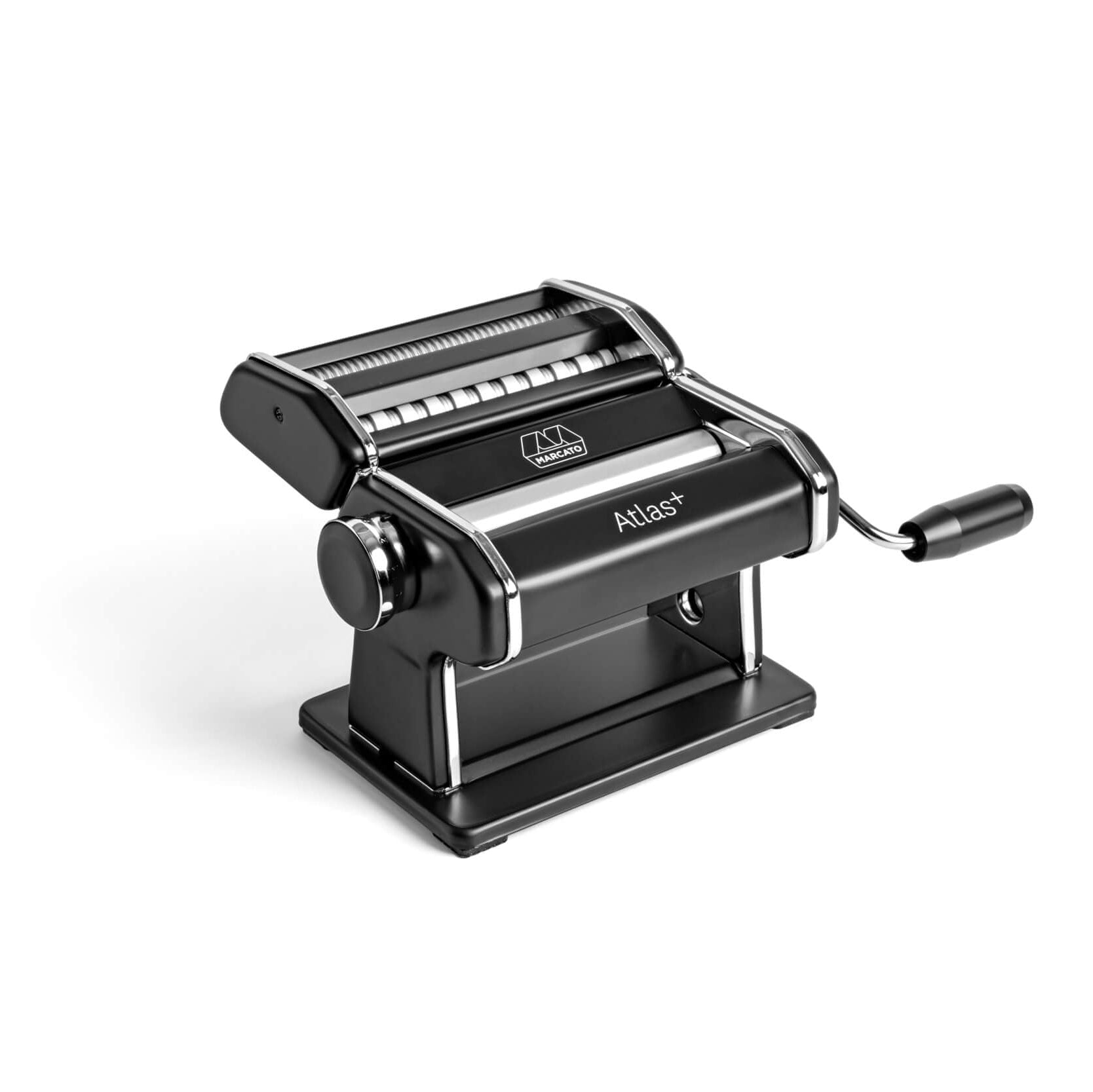 Black pasta maker on a white background